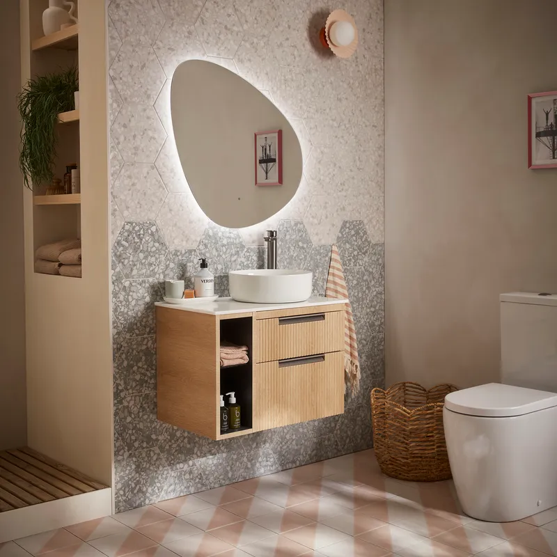 R2 Platform 700 Fluted Wall Mounted Vanity Unit