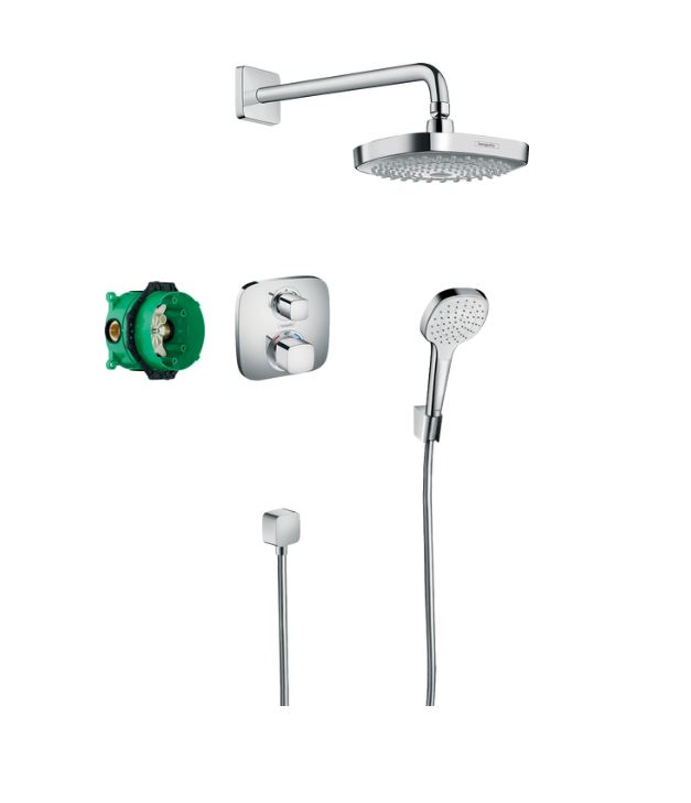 Hansgrohe Croma Select E Shower system 180 2jet with thermostat Ecostat E and basic set
