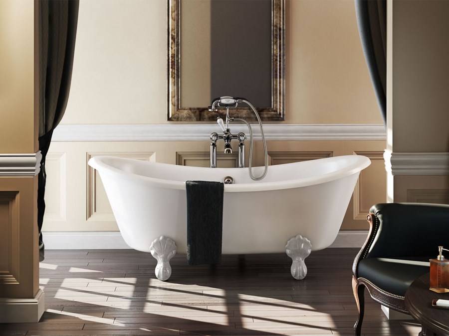 Burlington Bathrooms Bateau Double Ended Bath with Luxury Feet
