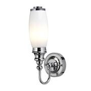 Burlington LED Bathroom Ornate Wall Light & Opal Glass Tube Shade