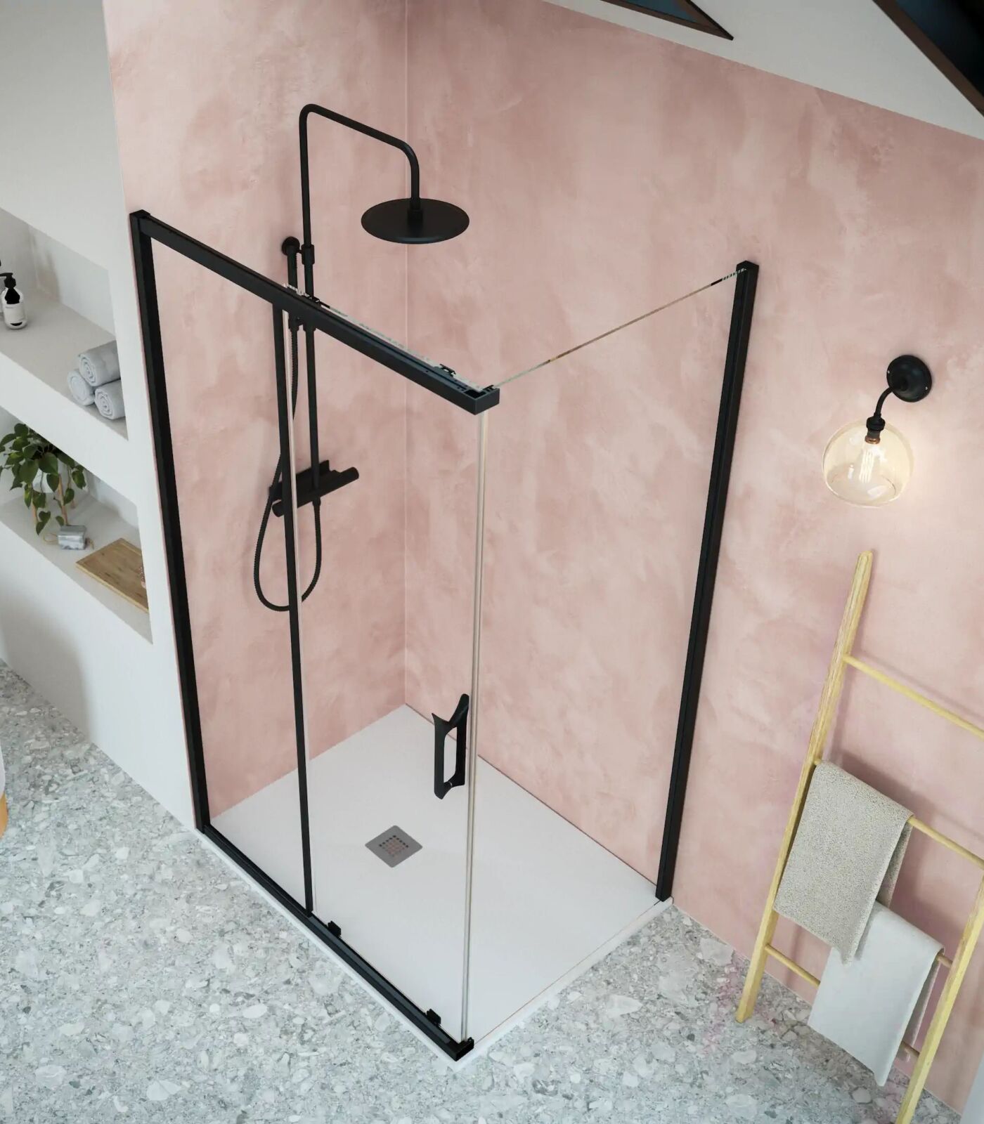 Flair Showers ETO Sliding Door with Frameless Side Panel