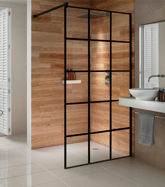Image Showers i8 Crittal Style Black Wetroom Screen