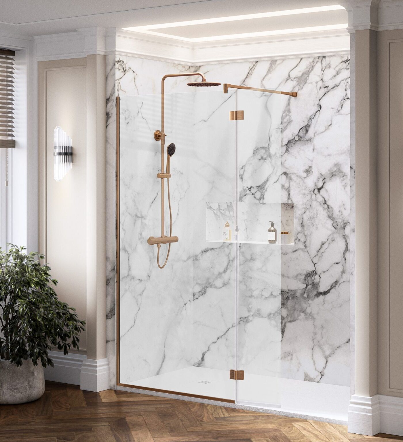 Image Showers i9 Wetroom Shower Screen with 300mm Hinged Flipper Panel