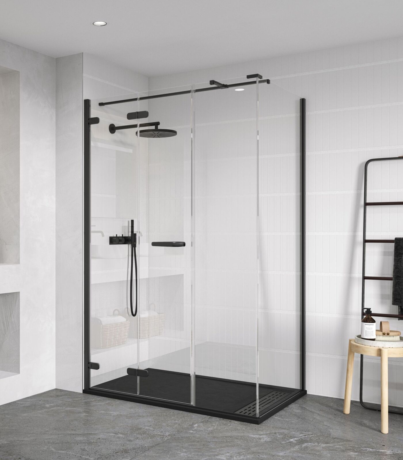 Flair ORO Bifold Door with Ultra Frameless Corner Side Panel