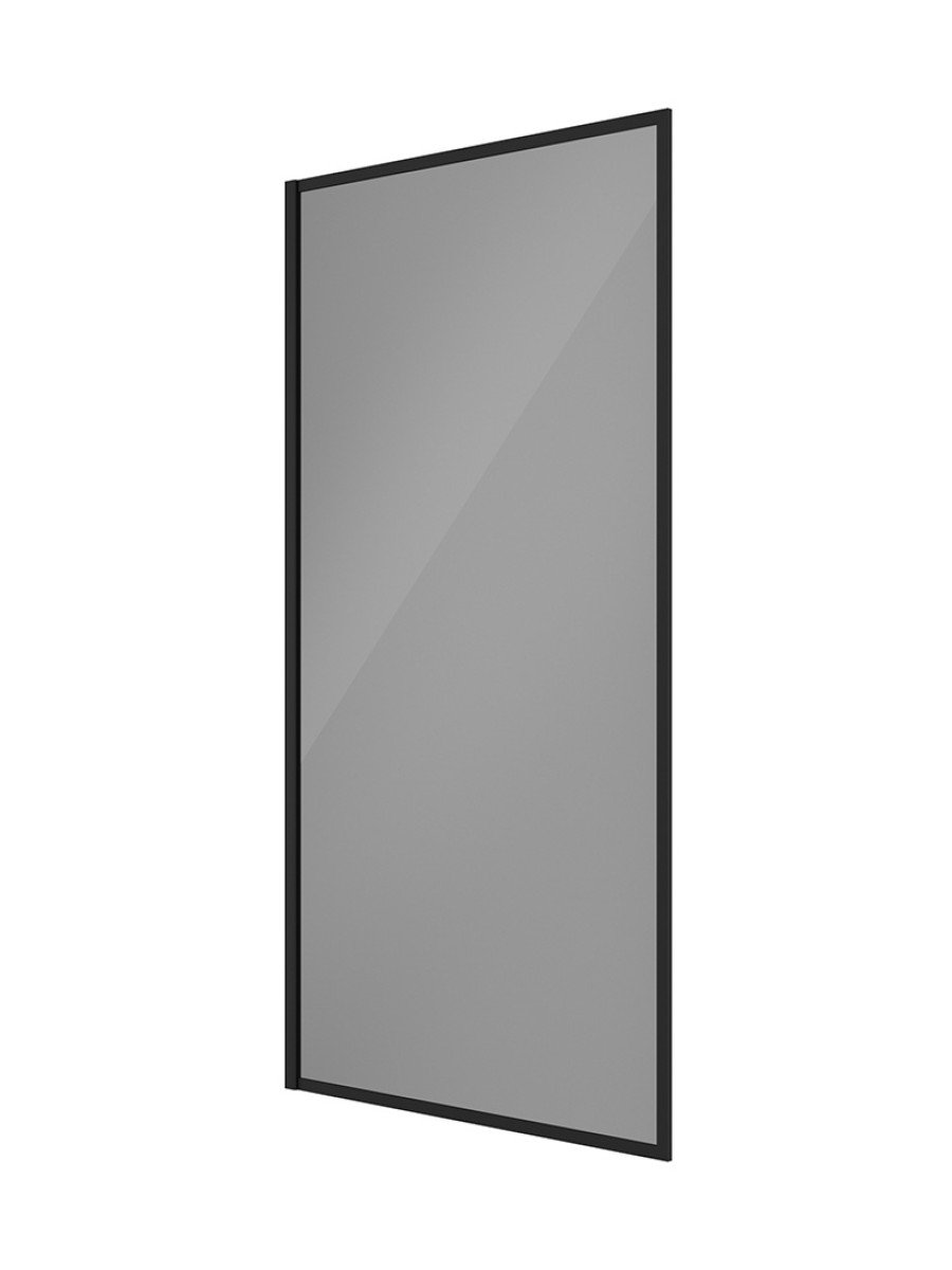 Sonas Mirage Matt Black Frame with Smoked Glass Fixed Bath Screen