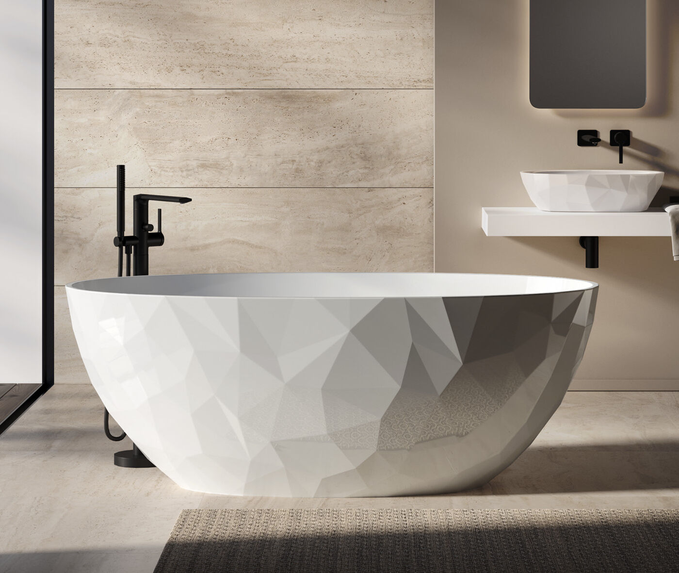 Adamsez Geo Freestanding Stone Bath