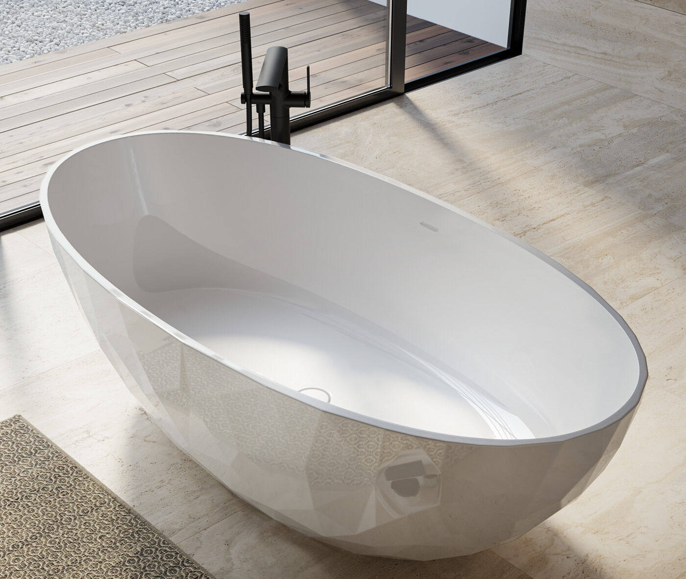 Adamsez Geo Freestanding Stone Bath